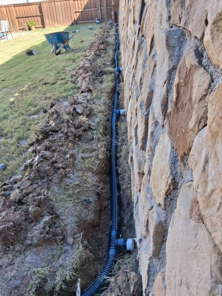French drain installation and drainage solutions in Richardson, TX